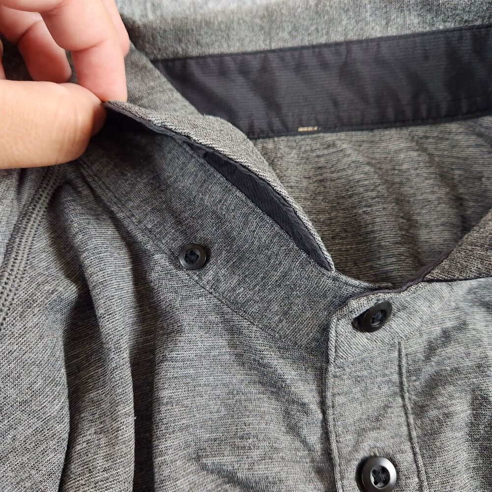 Lululemon Shirt Mens Gray Polo Evolution Button Down Golf Performance Athleisure - Picture 4 of 8